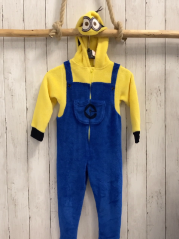 H&M  Plüschoverall  Gr. 104  blau gelb Minion 