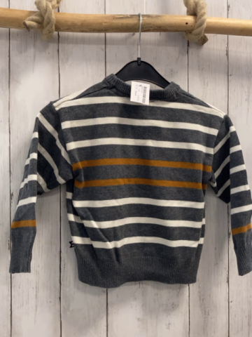 Okaidi Pullover Gr. 110  grau weiß ocker gestreift Strick