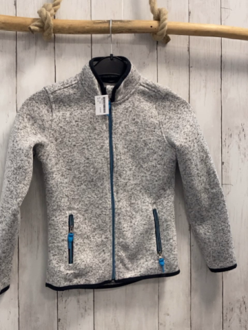  Fleecejacke Gr. 134  grau meliert schwarzer Bund