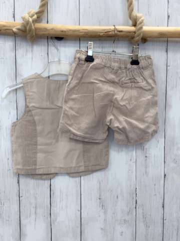 2tlg H&M Shorts + Weste Gr. 80  beige