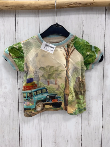 Oilily T-Shirt Gr. 80  grün blau grauer Bund Jeep