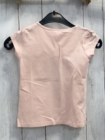   T-Shirt Gr. 110  rosa Mädchen Schmetterling Blumen Schrift mit golden Glitzer 