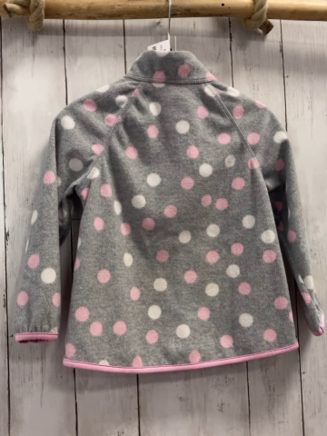 H&M fleecejacke Gr. 98  grau rosa weiß Punkte