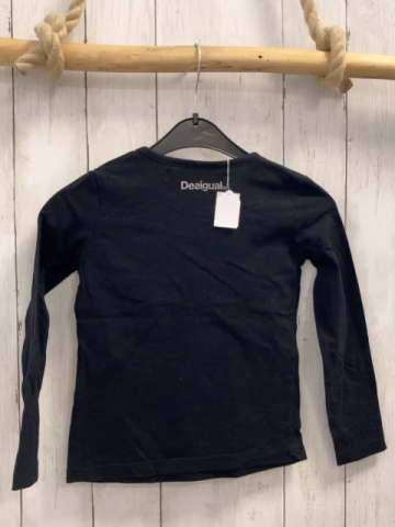 Desigual  Langarmshirt  Gr. 116  schwarz weiß hellgrüne Blumen
