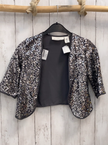 H&M  Paielttenjacke  Gr. 134  grau silber Pailetten 