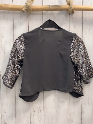 H&M  Paielttenjacke  Gr. 134  grau silber Pailetten 