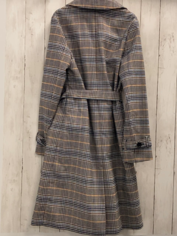 Gerry Weber  Mantel  Gr. 36  schwarz weiß ocker hellblau kariert 