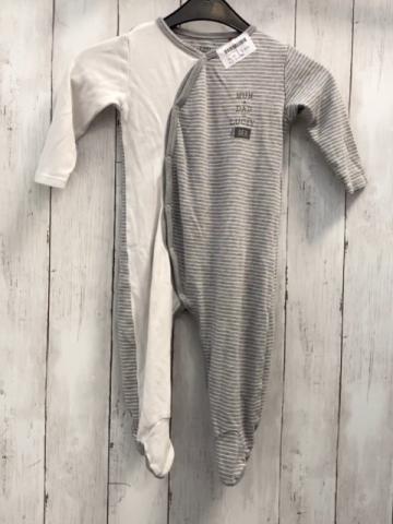 S´Oliver  Schlafanzug  Gr. 80  weiß + grau weiße Streifen Schrift 