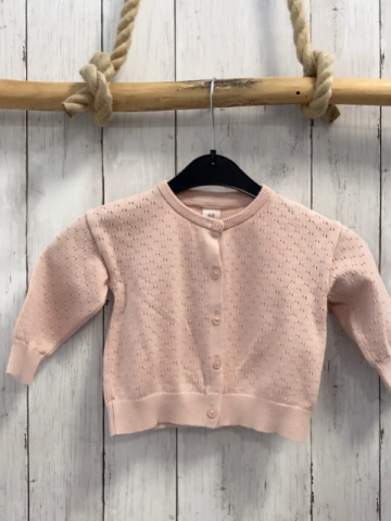 H&M  Strickjacke  Gr. 74  rosa Lochmuster