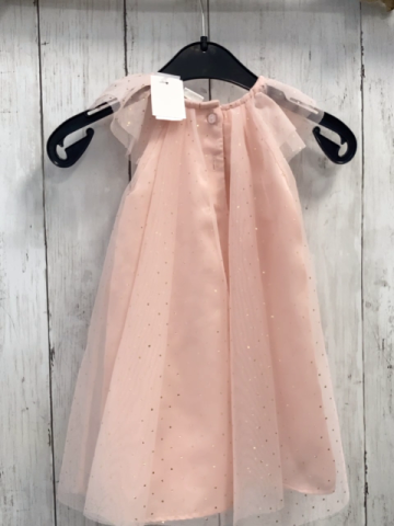 H&M Kleid Gr. 74  rosa Tülllage mit Glitzerpunkten