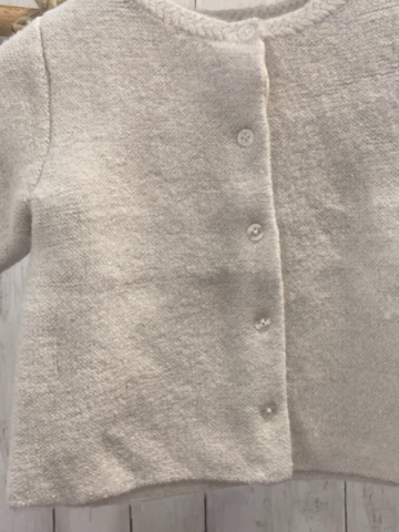 Obaibi  Strickjacke  Gr. 86  weiß mit silber Glitzer 