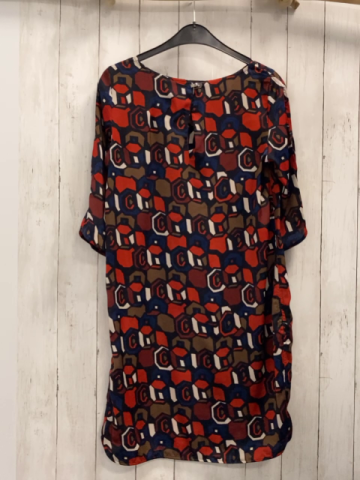 Mango  Kleid  Gr. M schwarz rot braun weißes Muster 