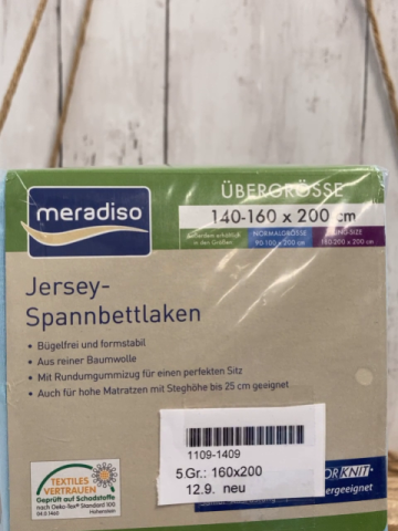 neu Spannbettlaken Gr. 160x200  blau