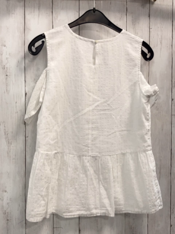 Abercrombie  Sommerbluse  Gr. 158/164  weiß Lochstickerei silber Streifen Gr 15/16