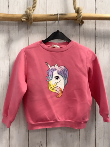 H&M  Pullover  Gr. 110  rosa Einhorn