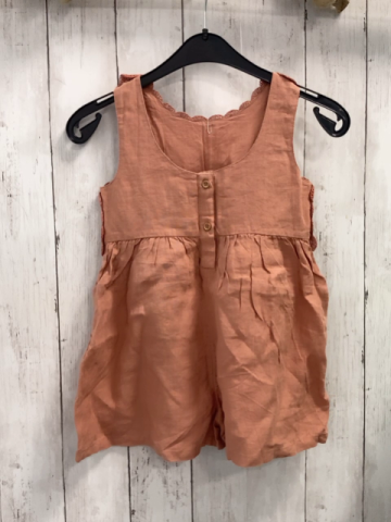 Zara  Playsuit  Gr. 110  rost beige rot Häkeloberteil 