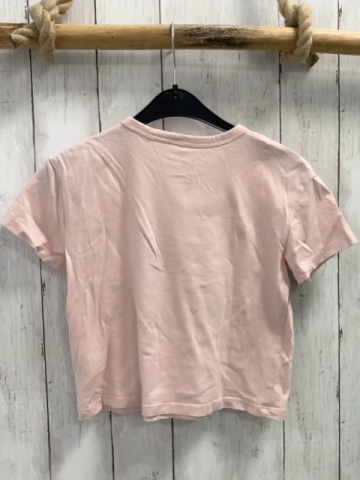 H&M  T-Shirt  Gr. 110  rosa Blumen Schrift 