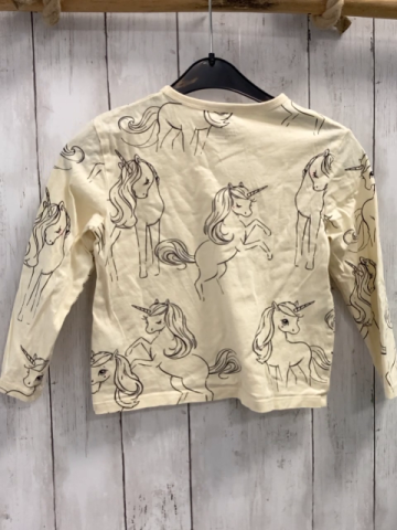H&M Langarmshirt  Gr. 110  gelb Einhörner 