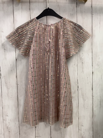 Next  Kleid  Gr. 104  grau silb altrosa Streifen mit Glitzer 