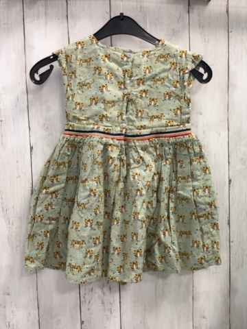 Next  Kleid  Gr. 98  mint Tiger ocker Dreiecke blau golden weiß roter Gürtelstreifen