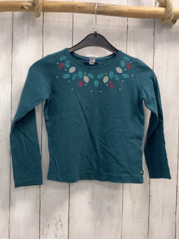 Okaidi Langarmshirt Gr. 116  grün Blätter