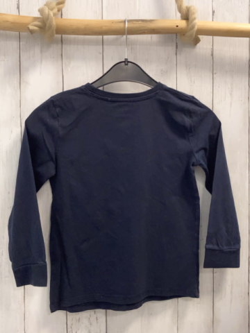   Langarmshirt  Gr. 122  blau weißer Hubschrauber weiße Schrift 