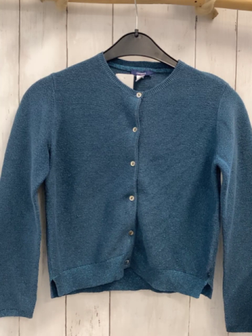 Okaidi  Strickjacke  Gr. 128  petrol mit türkis Glitzerpunkten 