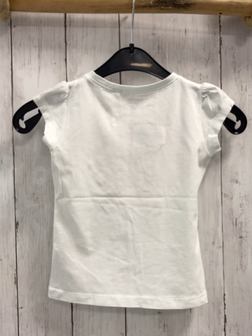 Name it  T-Shirt  Gr. 98  weiß hellrotes Herz mit Lochstickerei weiße Schrift 