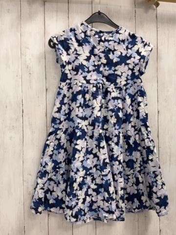 Happyy Girls  Kleid  Gr. 134  blau lavendel weiß hellblaue Blätter 