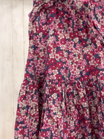 Sergent Major  Kleid  Gr. 122  rosa beere Blüten grau mint weiße Blätter 