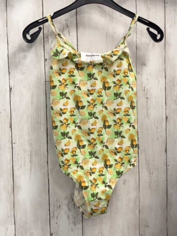 Bomain  Badeanzug  Gr. 134  creme hellgrüner Druck Zitronen 