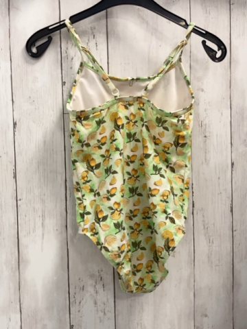 Bomain  Badeanzug  Gr. 134  creme hellgrüner Druck Zitronen 