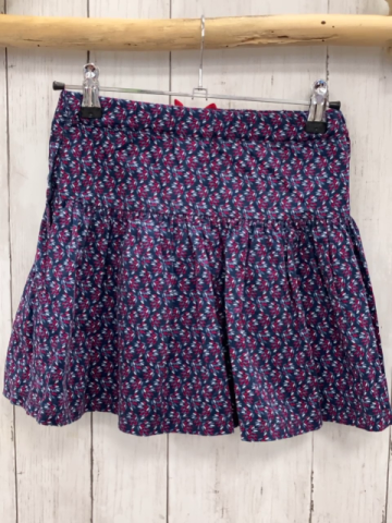 neu Okaidi  Rock Gr. 128  blau hellbau rot weißer Druck rote Schleie 