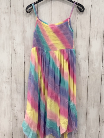 Danamade  Kleid  Gr. 146  lila flieder pink türkis rosa gelbe Streien gesmokt 