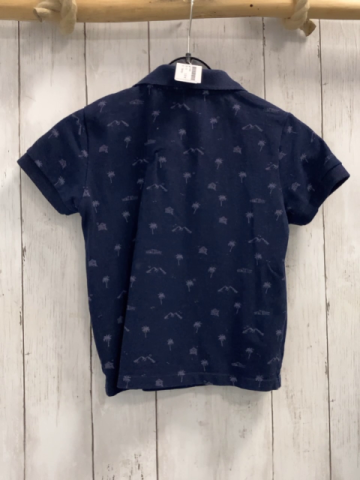 Mango Poloshirt  Gr. 110  blau graue Berge Palmen