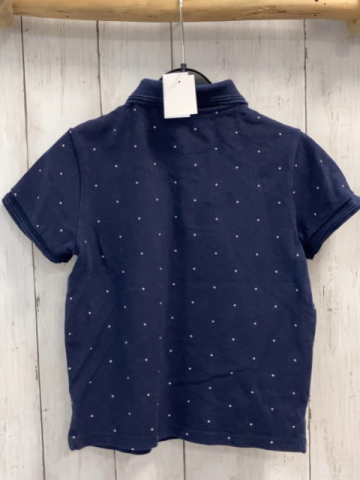 mango T-Shirt Gr. 110  blau weiße Punkte Polokragen