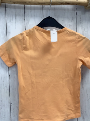 H&M T-Shirt Gr. 110  orange grüne Schrift