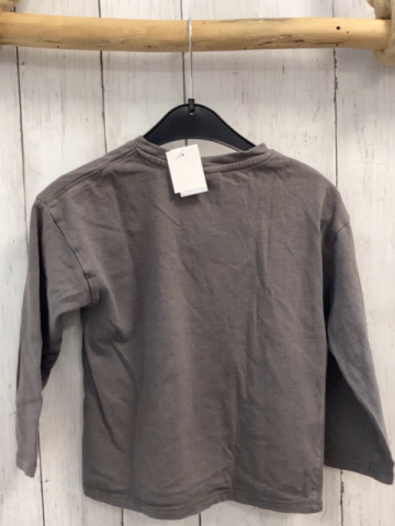 zara Langarmshirt Gr. 110  grau Knöpfe