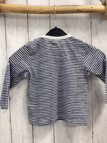  Langarmshirt Gr. 92  blau weiß gestreift Krabbe