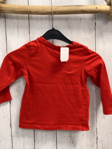  Langarmshirt Gr. 92  rot blaue Fahrzeuge