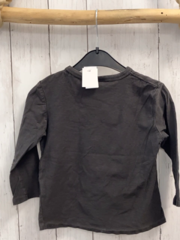 zara Langarmshirt Gr. 98  grau weiß ocker Schrift
