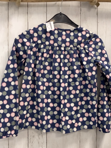 Okaidi  Bluse  Gr. 134  blau bunte Punkte 