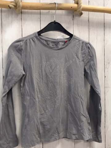 Manguun Langarmshirt  Gr. 158  grau Einhorn aus silber Steinen 