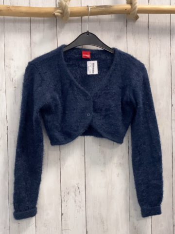 Manguun  Strickjacke  Gr. 158  blau mit Glitzerpunkten flusig