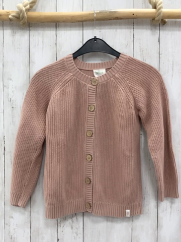   Strickjacke  Gr. 134  lachs Rippen 