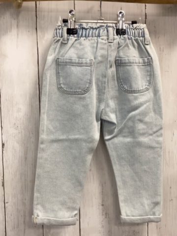   Hose  Gr. 86  hellblau Jeans gestickte Blumen Gummizugbund 