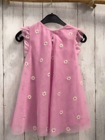   Kleid  Gr. 92  rosa zweilagig Netzüberkleid mit Blumen 