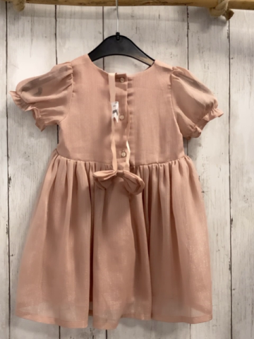 2tlg H&M Kleid + Stirnband  Gr. 80  lachs mit golden Glitzer + Schleife 