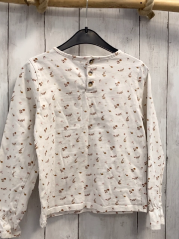 sergent major Langarmshirt Gr. 128  weiß Blumen Pailettenschrift