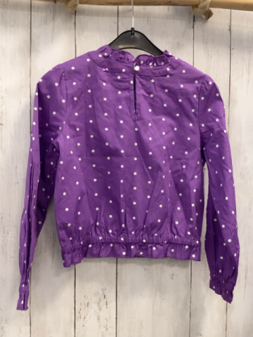  Bluse Gr. 128  lila weiße Punkte